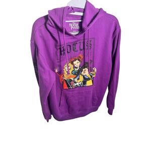 Disney‎ Hocus Pocus Hoodie Large (11-13) Movie Promo Hooded Purple L Y2K